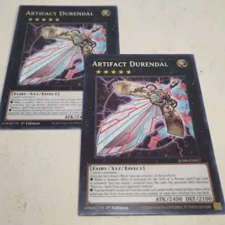 Yugioh 2x Artifact Durendal JUSH-EN057 Super Rare 1st Edition - Image 1