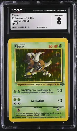 CGC 8 Pinsir 1999 Jungle 9/64 Holo Pokemon Card - Image 1