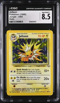 CGC 8.5 Jolteon 1999 Jungle 4/64 Holo Pokemon Card - Image 1