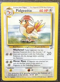 Pidgeotto 28/130 Rare Base Set 2 Pokemon Vintage - Image 1