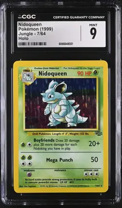 CGC 9 MINT Nidoqueen 1999 Jungle 7/64 Holo Pokemon Card - Image 1