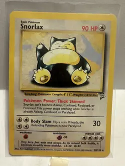 Snorlax 30/130 Rare Base Set 2 Pokemon LP - Image 1