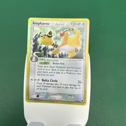 2006 POKEMON EX DRAGON FRONTIERS #1/101 AMPHAROS DELTA SPECIES HOLO - Image 1