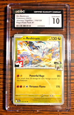 N's Reshiram Regular Rare #116|CGC GEM MINT 10|Prize Pack Series 7|Pokemon TCG - Image 1