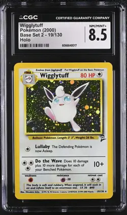 CGC 8.5 Wigglytuff 2000 Base Set 2 19/130 Holo Pokemon Card - Image 1