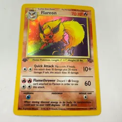 Pokemon Flareon Jungle 3/64 Holo Rare 1st Ed EN LP/NM- - Image 1