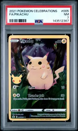 2021 POKEMON CELEBRATIONS #005 FULL ART/PIKACHU PSA 7 - Image 1