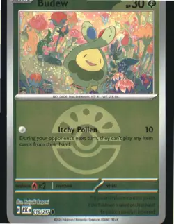 Budew Friend Ball 016/217 ME: Ascended Heroes Pokemon Reverse Holo NM - Image 1