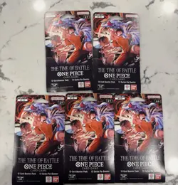 Lot Of 5 One Piece The Time Of Battle 12-card Booster Packs Brand New In Sleeve - Image 1