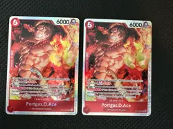 Portgas D Ace ST15-005 Super Rare Foil One Piece Min NM English set of 2 - Image 1