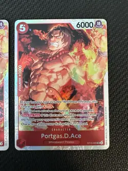 Portgas D Ace ST15-005 Super Rare Foil One Piece Min NM English set of 2 - Image 2
