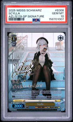 2025 WEISS SCHWARZ AZUR LANE VOL.2 E008 SCYLLA SP SIGNATURE PSA 10 English - Image 1