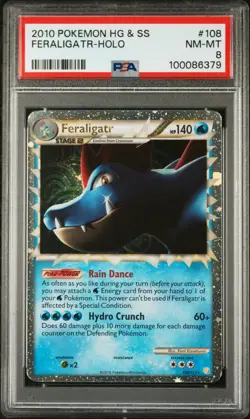 Pokemon Feraligatr Prime Holo Ultra Rare Card 108/123 HGSS Psa 8 - Image 1