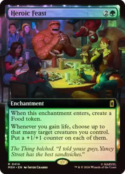 MTG FOIL Heroic Feast Extended Art - Marvel Super Heroes #414 - Image 1