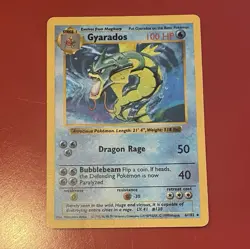 GYRADOS SHADOWLESS POKEMON CARD 6/102 SET HOLO - Image 2