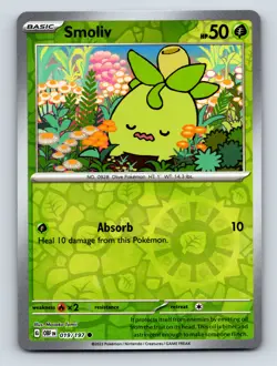 Basic Smoliv HP 50 Absorb Attack Green Colorful Olive Pokemon Card - Image 1
