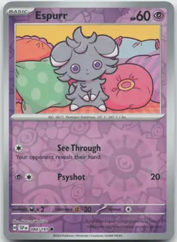 Espurr 084/191 Common Surging Sparks Pokemon Reverse Holo Near Mint - Image 1