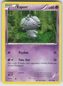 Espurr 42/106 Common Flashfire Pokemon Lightly Played - Image 1