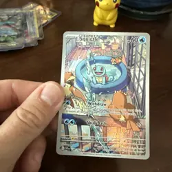 Pokemon TCG Squirtle Stellar Crown Illustration Rare Holo Card 148/142 Sv07 - Image 3
