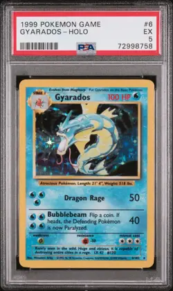 PSA 5 Gyarados Holo 6/102 Pokemon 1999 Base Set Unlimited - Image 1