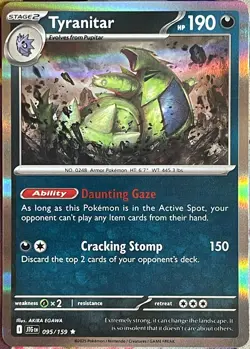 Tyranitar Holo Rare - 095/159 - Journey Together Pokemon 2025 - Image 1