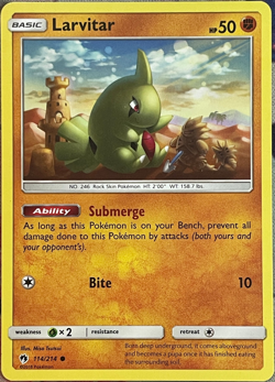 Larvitar - 114/214 - Lost Thunder Pokemon 2018 - Image 1