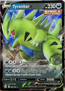 Tyranitar V Ultra Rare - 097/163 - Battle Styles Pokemon 2021 - Image 1