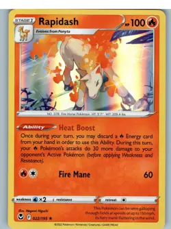Rapidash 022/195 Holo Rare Silver Tempest Pokemon Holo Near Mint - Image 1