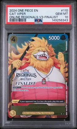 Cat Viper (Nekomamushi) 110 Finalist Online Regionals V3 One Piece PSA 10 - Image 1