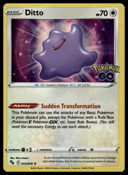 #053/078 Ditto Pokemon GO Holo Rare,Holo - Image 1