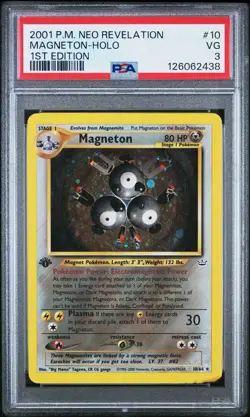 PSA 3 Magneton Holo Foil 10/64 1st Edition Neo Revelation 2001 Pokemon WoTC VG - Image 1