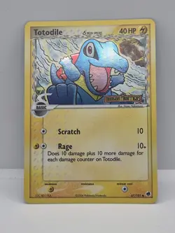 Pokemon Dragon Frontiers Totodile Common 67/101 Reverse Holo LP - Image 2
