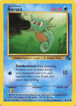 Horsea - (Vintage) Pokemon Unlimited Common 1999 Fossil 49/62 LP - Image 1