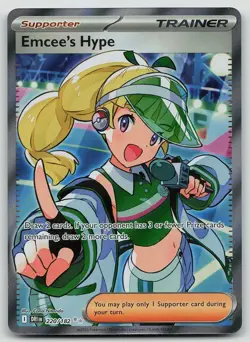 Pokemon Emcee's Hype 220/182 Destined Rivals Ultra Rare Holo NM - Image 1