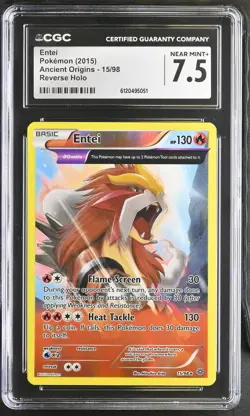 Entei 2015 Pokemon Ancient Origins Reverse Holo CGC 7.5 #15 - Image 1