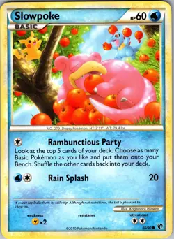 Slowpoke 66/90 Common HGSS Undaunted Pokemon Lightly Played - Image 1