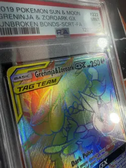 Pokemon Greninja & Zoroark GX (Secret) 222/214 Unbroken Bonds Holo PSA 9 - Image 3