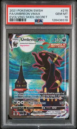 2021 POKEMON SWORD & SHIELD EVOLVING SKIES SECRET FULL ART/UMBREON VMAX PSA 10 - Image 1