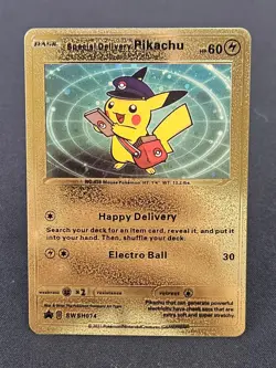 Special Delivery Pikachu Gold Foil Pokemon Card SWSH074 60 HP - Image 1