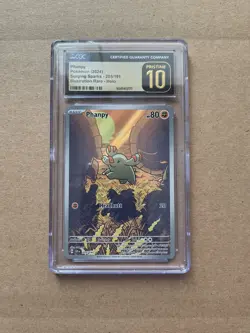 CGC 10 Pristine Phanpy 205/191 IR Surging Sparks SSP Pokemon Card - Image 1