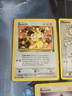 Meowth 3-Card Lot Pokemon Team Rocket, Base Set 2, Fire Red & Leaf GRN - Image 5