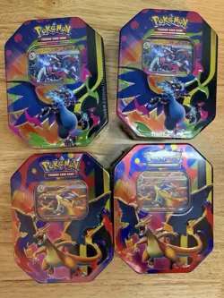 Pokemon TCG: Mega Charizard Y ex & X ex Tin Bundle - 4 Tins New Sealed - Image 1