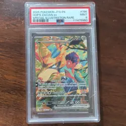 2025 Pokemon JTG EN #186 Hop's Zacian ex SIR PSA 9 MINT - Image 1