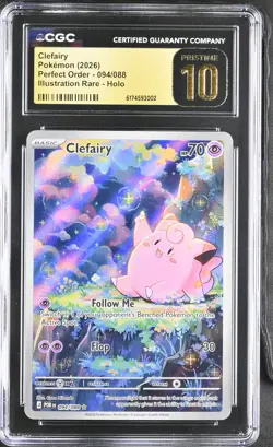 Clefairy 094/088 Illustration Rare Holo Perfect Order Pokemon CGC 10 Pristine - Image 1