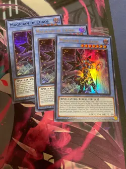 YUGIOH - MAGICIAN OF CHAOS X3 - ULTRA RARE (XBLUE) - LDS3 - NM - 1ST ED - Image 1