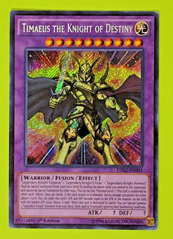 Yu-Gi-Oh Timaeus the Knight of Destiny 1st Edition Secret Rare DRL2-EN001 Lp - Image 1