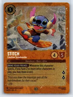 Stitch - Carefree Snowboarder Holo Promo Disney Lorcana Promo Cards 42 NM - Image 1