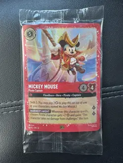 SEALED Mickey Mouse Pirate Captain 18/P2 Glimmer Foil Promo NM Disney Lorcana - Image 1