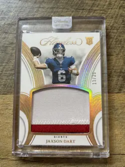 2025 Panini Flawless Jaxson Dart RC Patch /25 Encased GIANTS 3 Color - Image 1