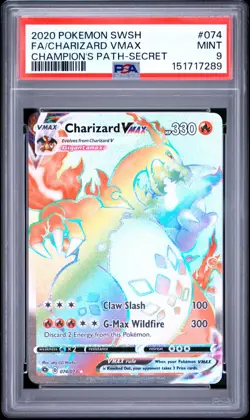 PSA 9 - Charizard VMAX - #074 - Champion's Path - Pokemon Card - Image 1